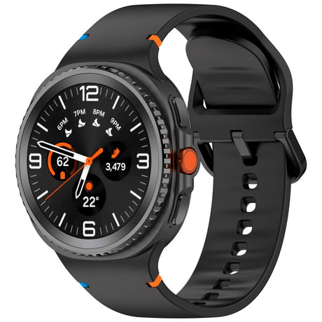 EIDERWOOD Samsung Galaxy Watch 8 / 8 Classic (40 / 44 / 46mm) Silicone Strap with Stitching Line - Black