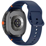 EIDERWOOD Samsung Galaxy Watch 8 / 8 Classic (40 / 44 / 46mm) Silicone Strap with Stitching Line - Midnight Blue