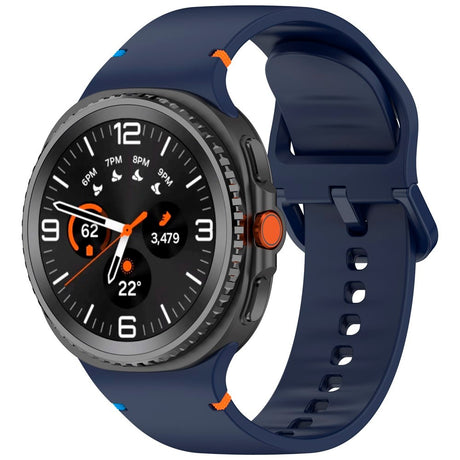 EIDERWOOD Samsung Galaxy Watch 8 / 8 Classic (40 / 44 / 46mm) Silicone Strap with Stitching Line - Midnight Blue