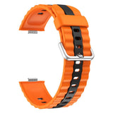 Huawei Watch Fit 5 Pro / 5 / 4 Pro / 4 / 3 EIDERWOOD Two-Tone Silicone Strap - Orange / Black