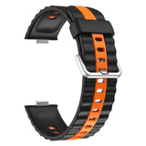 Huawei Watch Fit 5 Pro / 5 / 4 Pro / 4 / 3 EIDERWOOD Two-Tone Silicone Strap - Black / Orange