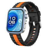 Huawei Watch Fit 5 Pro / 5 / 4 Pro / 4 / 3 EIDERWOOD Two-Tone Silicone Strap - Black / Orange