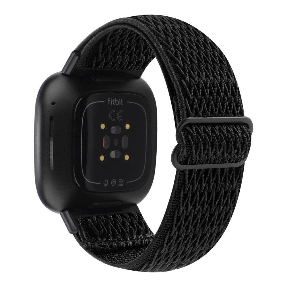 Fitbit Versa 3 Adjustable Nylon Fabric Strap - Black