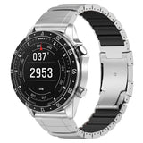 Universal Garmin 22mm QuickFit EIDERWOOD Titanium Strap w. Colored Silicone - Silver / Black