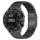 Universal Garmin 22mm QuickFit EIDERWOOD Titanium Strap w. Colored Silicone - Black