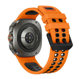 Samsung Galaxy Watch Ultra 2 / Ultra (47mm) Silicone Strap with Ventilation Holes - Orange / Black