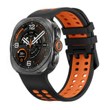 Samsung Galaxy Watch Ultra 2 / Ultra (47mm) Silicone Strap with Ventilation Holes - Black / Orange