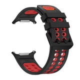 Samsung Galaxy Watch Ultra 2 / Ultra (47mm) Silicone Strap with Ventilation Holes - Black / Red