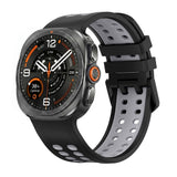 Samsung Galaxy Watch Ultra 2 / Ultra (47mm) Silicone Strap with Ventilation Holes - Black / Grey