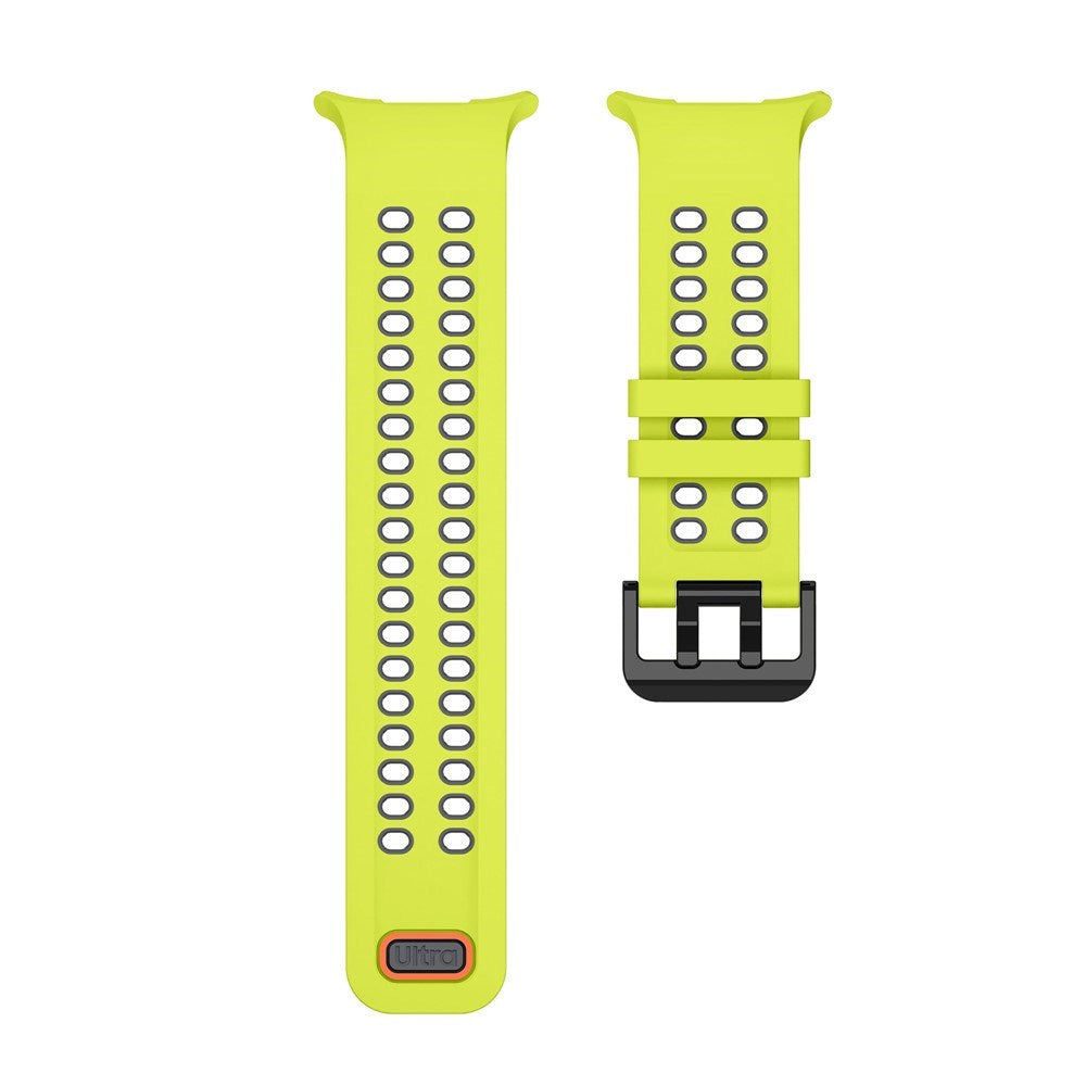 Samsung Galaxy Watch Ultra 2 / Ultra (47mm) Silicone Strap with Ventilation Holes - Yellow / Grey