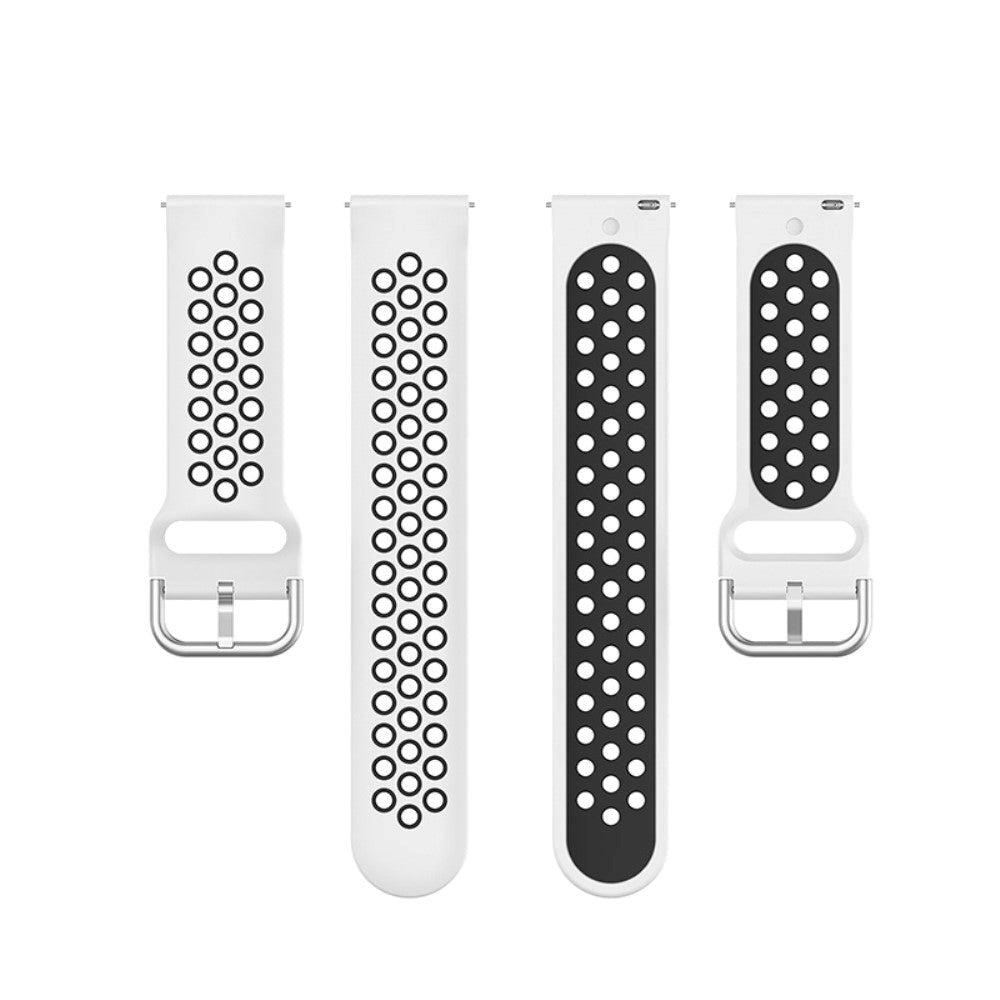 Universal Smartwatch Two-Color Silicone Strap (20mm) - Black/White