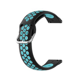 Universal Smartwatch Two-Color Silicone Strap (20mm) - Black/Turquoise