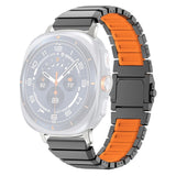 Samsung Galaxy Watch Ultra 2 / Ultra (47mm) Magnetic Metal Strap with Silicone - Grey / Orange