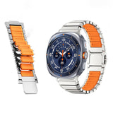 Samsung Galaxy Watch Ultra 2 / Ultra (47mm) Magnetic Metal Strap with Silicone - Silver / Black
