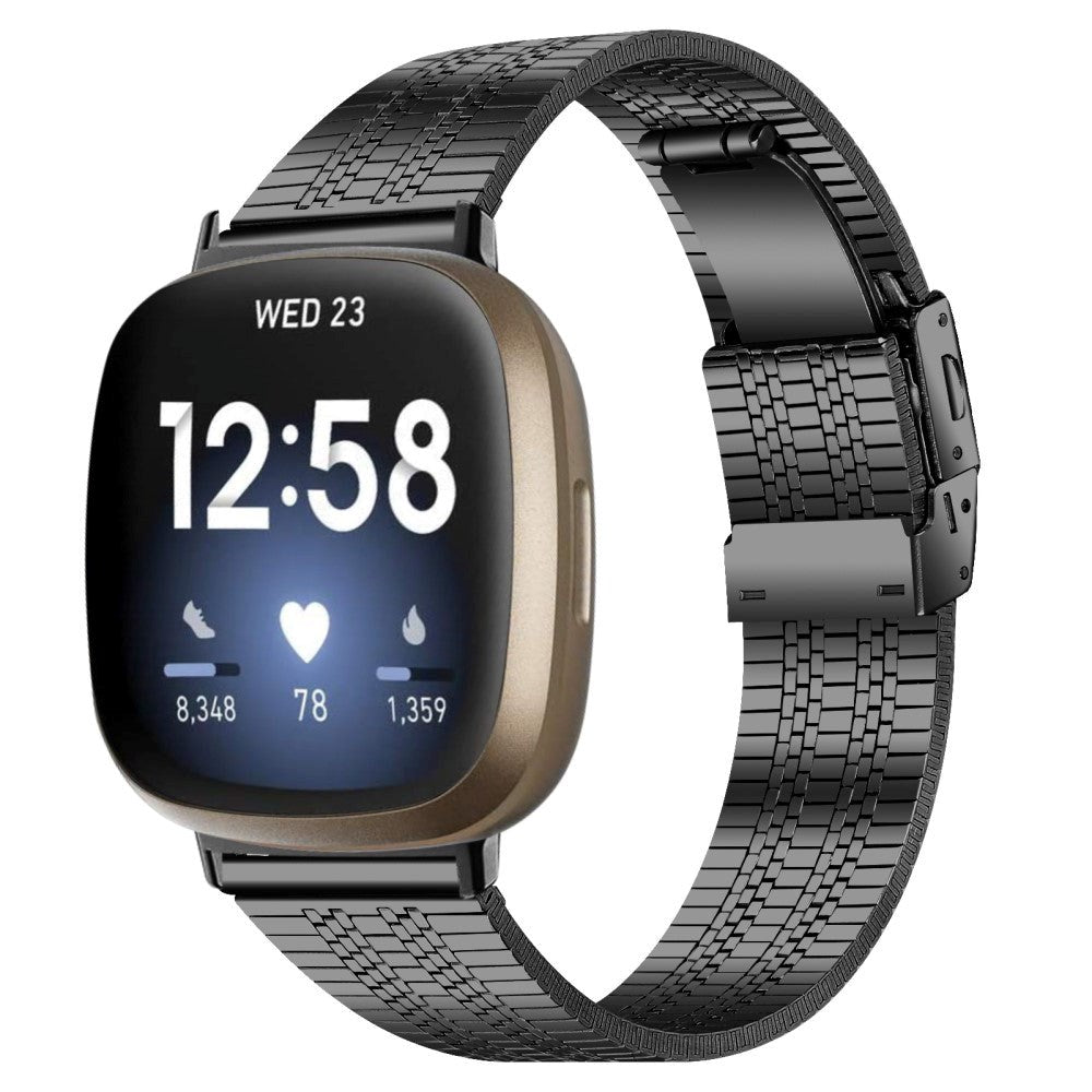 Fitbit Versa 3 / Stainless Steel Metal Strap - Black