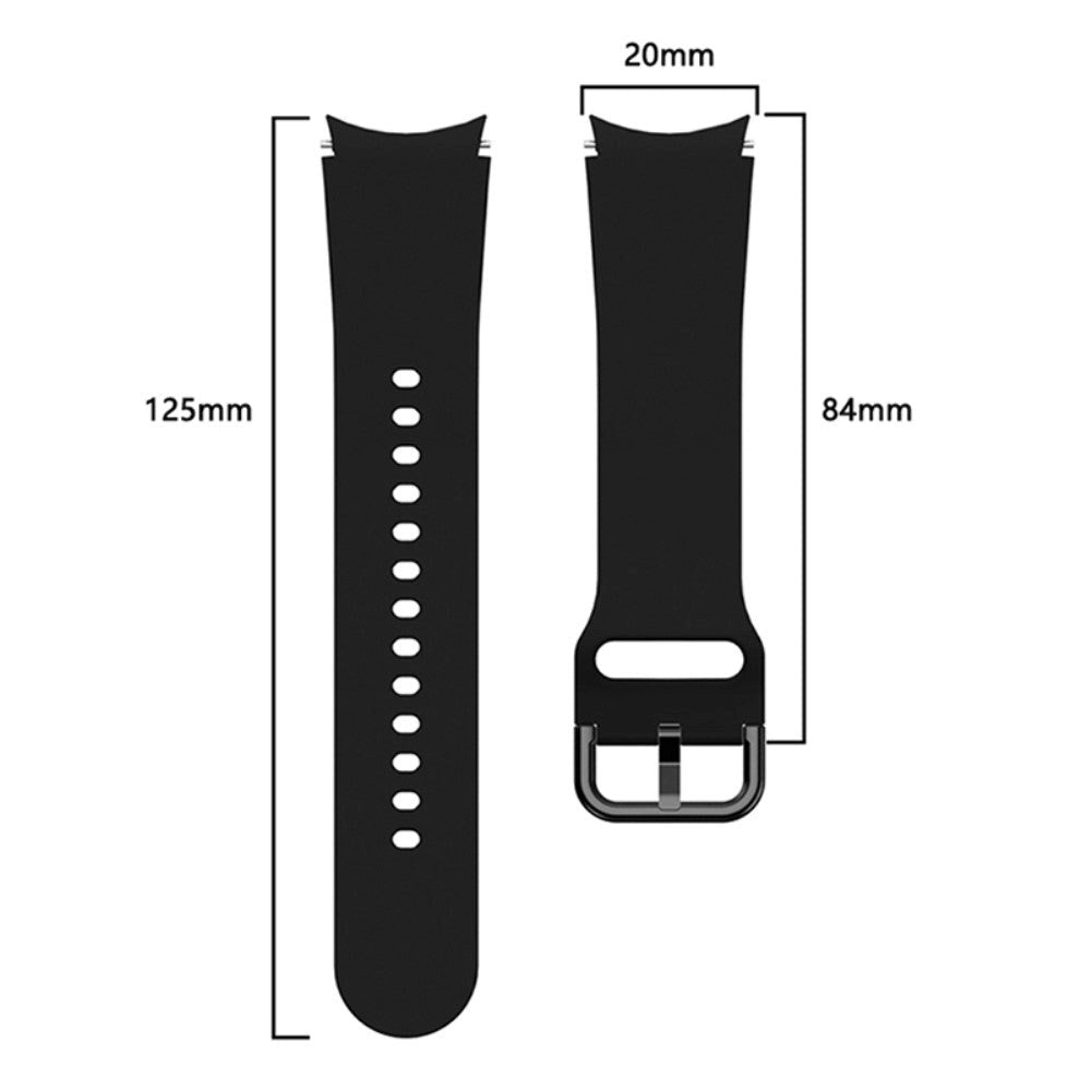 Samsung Galaxy Silicone Strap Watch4 Classic 42mm / 46mm Watch4 40mm / 44mm w. Buckle - Black