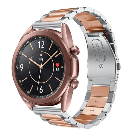 Universal Smartwatch (20mm) Stainless Steel Strap - Silver / Rose Gold