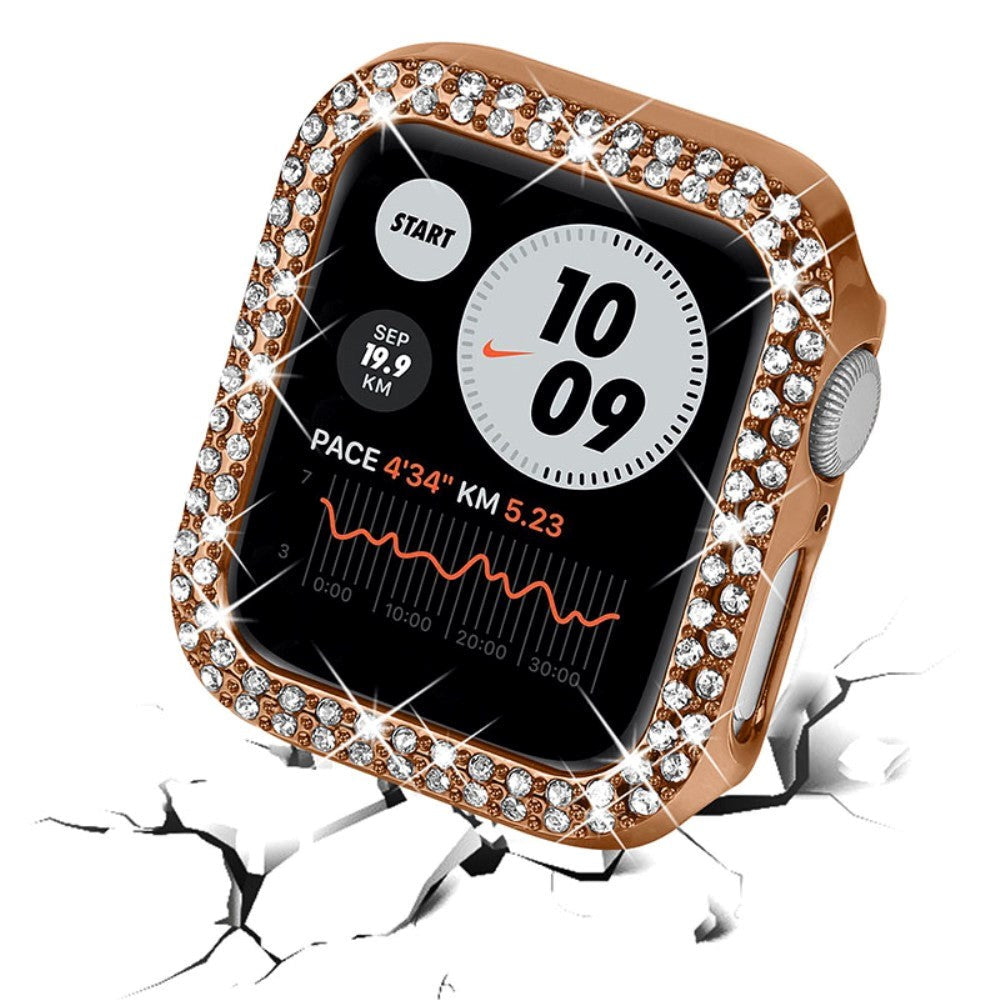 Apple Watch (40mm) Hard Plastic Case - Rose Gold & Rhinestones