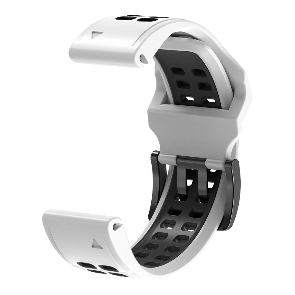 Garmin Universal Double-hole Silicone Strap (26mm QuickFit) - White / Black