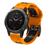 Garmin Universal Double-hole Silicone Strap (26mm QuickFit) - Orange / Black