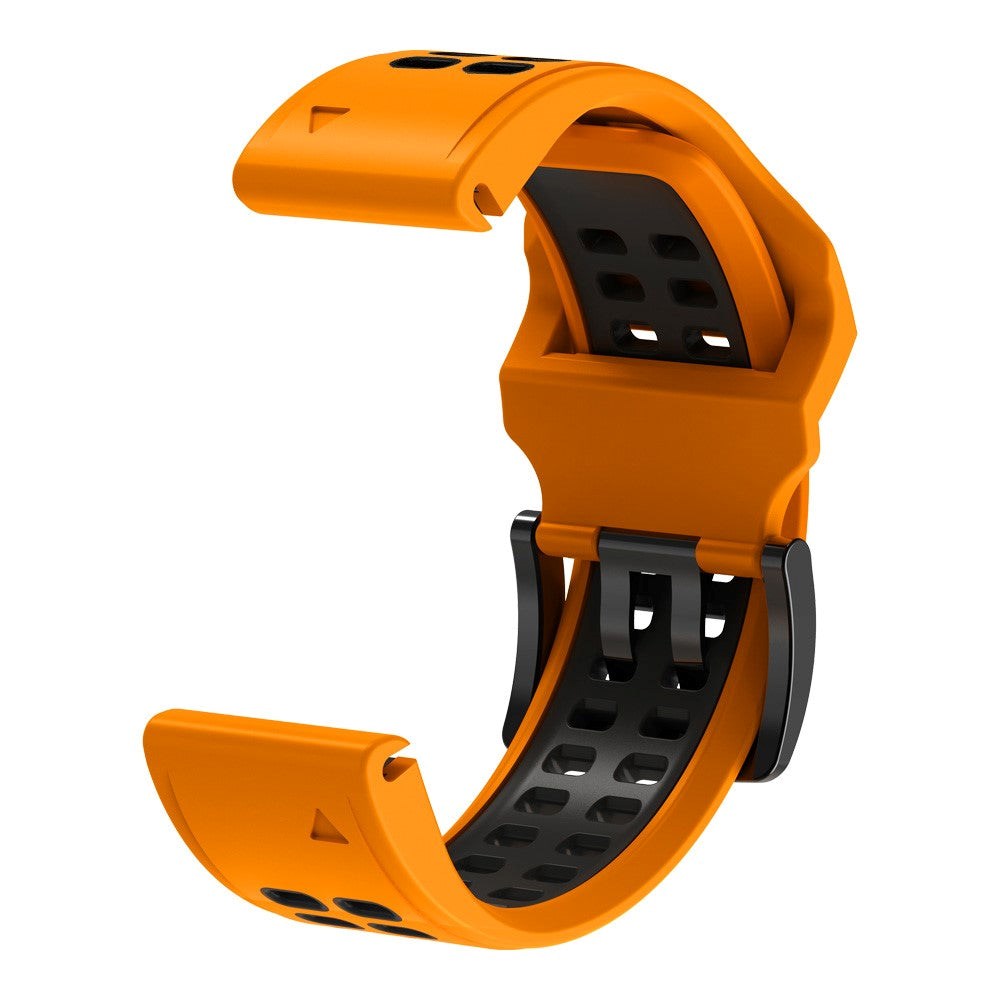 Garmin Universal Double-hole Silicone Strap (26mm QuickFit) - Orange / Black