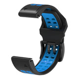 Garmin Universal Double-hole Silicone Strap (26mm QuickFit) - Black / Blue