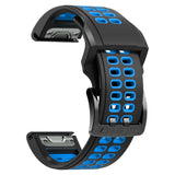 Garmin Universal Double-hole Silicone Strap (26mm QuickFit) - Black / Blue