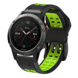 Garmin Universal Double-hole Silicone Strap (26mm QuickFit) - Black / Green