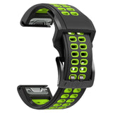 Garmin Universal Double-hole Silicone Strap (26mm QuickFit) - Black / Green