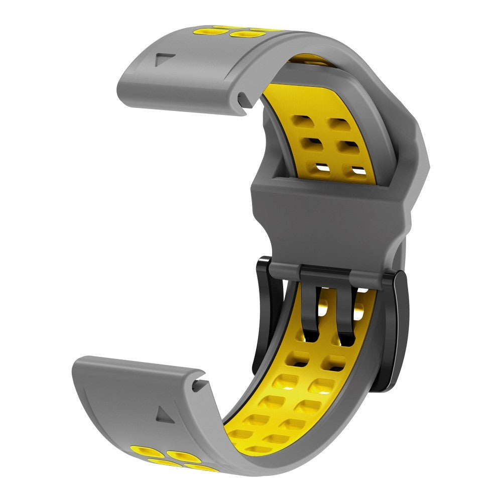 Garmin Universal Double-hole Silicone Strap (26mm QuickFit) - Grey / Yellow