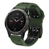 Garmin Universal Double-hole Silicone Strap (26mm QuickFit) - Army Green / Black