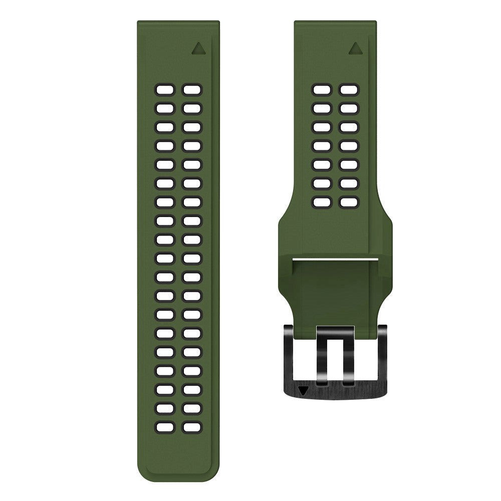 Garmin Universal Double-hole Silicone Strap (26mm QuickFit) - Army Green / Black