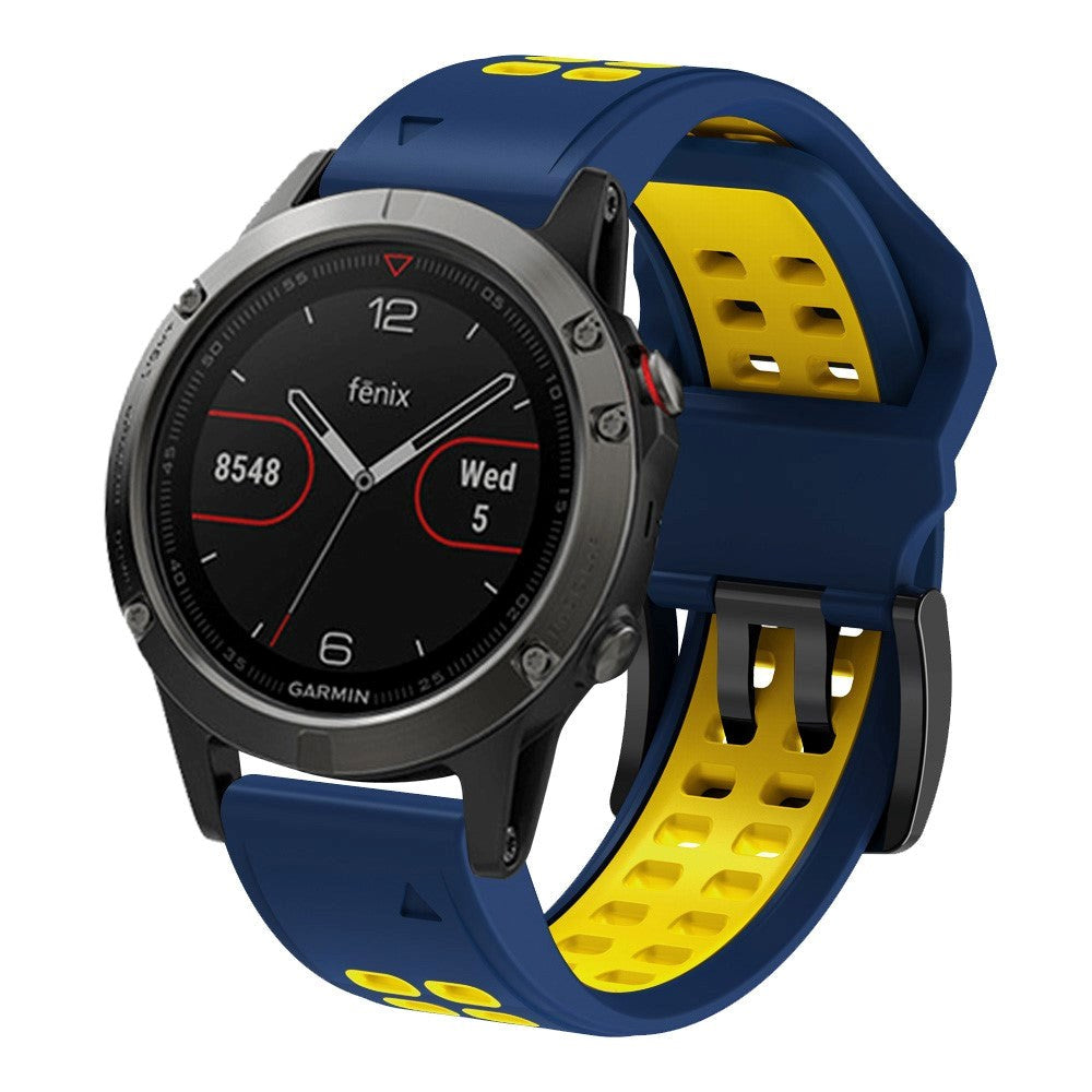 Garmin Universal Double-hole Silicone Strap (26mm QuickFit) - Blue / Yellow