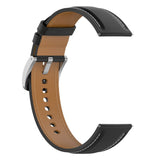 Universal Smartwatch PU Leather Strap w. Buckle 22mm - Black