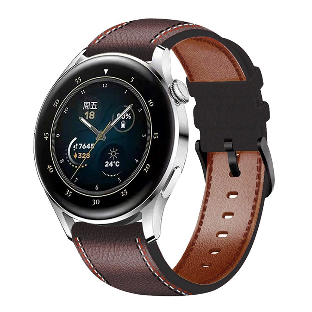 Universal Smartwatch PU Skinn Strap 22mm - Dark Brown