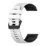 Universal Garmin 26mm Ribbed Silicone Strap w. Tool - White / Black