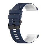 Universal Garmin 22mm Ribbed Silicone Strap w. Tool - Blue / White