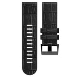 Universal Garmin 22mm QuickFit PU Leather Strap with Crocodile Texture - Black