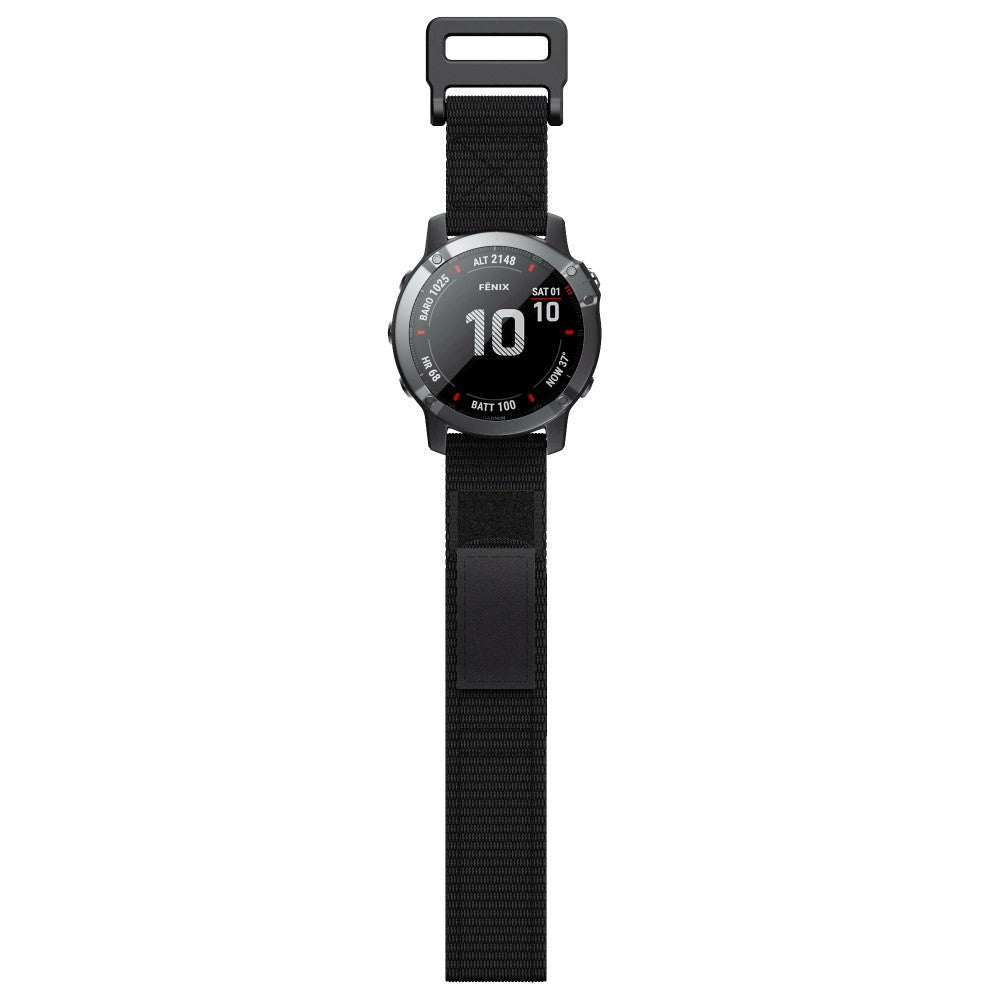 Universal Garmin 22mm Nylon Strap w. Velcro - Black