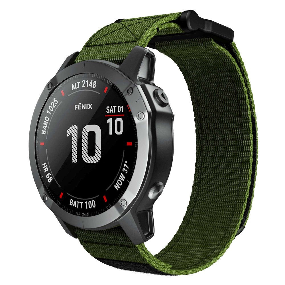 Universal Garmin 22mm Nylon Strap w. Velcro - Green