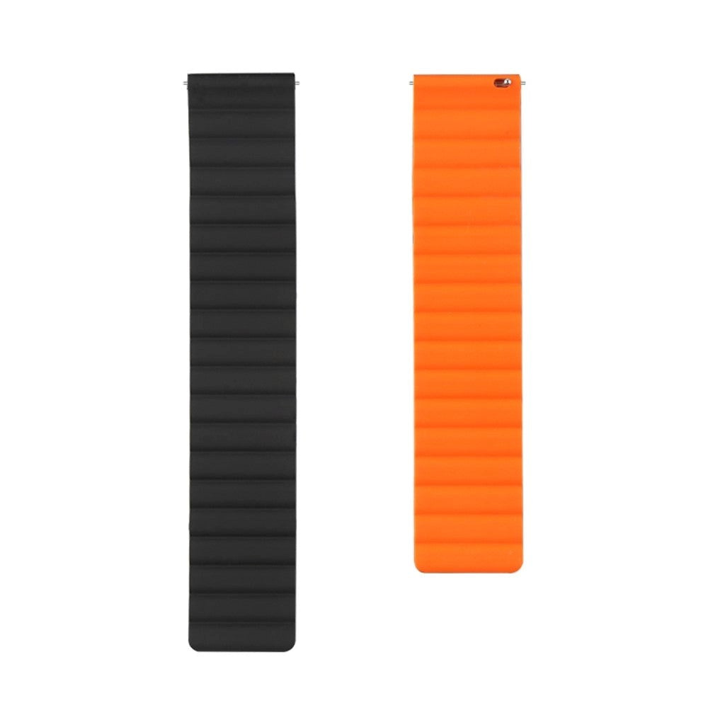 Smartwatch Reversible Strap 22mm Magnetic Silicone - Black / Orange