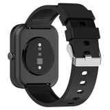 Universal Silicone Smartwatch Strap (20mm) w. Metal Buckle - Black