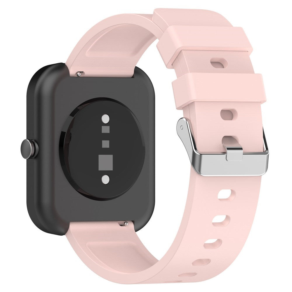 Universal Silicone Smartwatch Strap (20mm) w. Metal Buckle - Pink