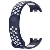 Xiaomi Smart Band 9 / 9 NFC / 8 / 8 NFC Silicone Watch Strap - Dark Blue / White