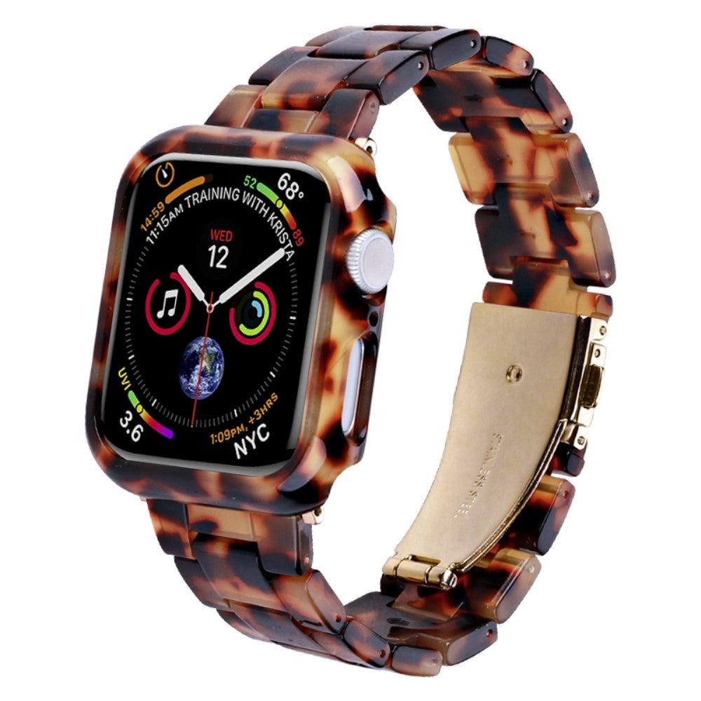 Apple Watch 9/8/7 (41mm) Resin Strap & Case - Black / Brown