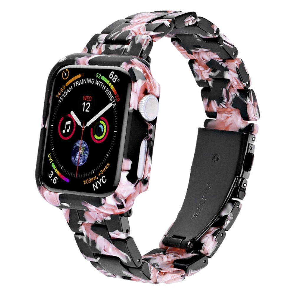 Apple Watch 9/8/7 (45mm) Resin Strap & Case - Black / Light Pink