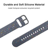 Smartwatch Silicone Universal Strap (22mm) w. Terrazzo Pattern - Greyish Blue