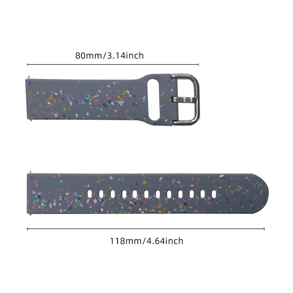 Smartwatch Silicone Universal Strap (22mm) w. Terrazzo Pattern - Greyish Blue