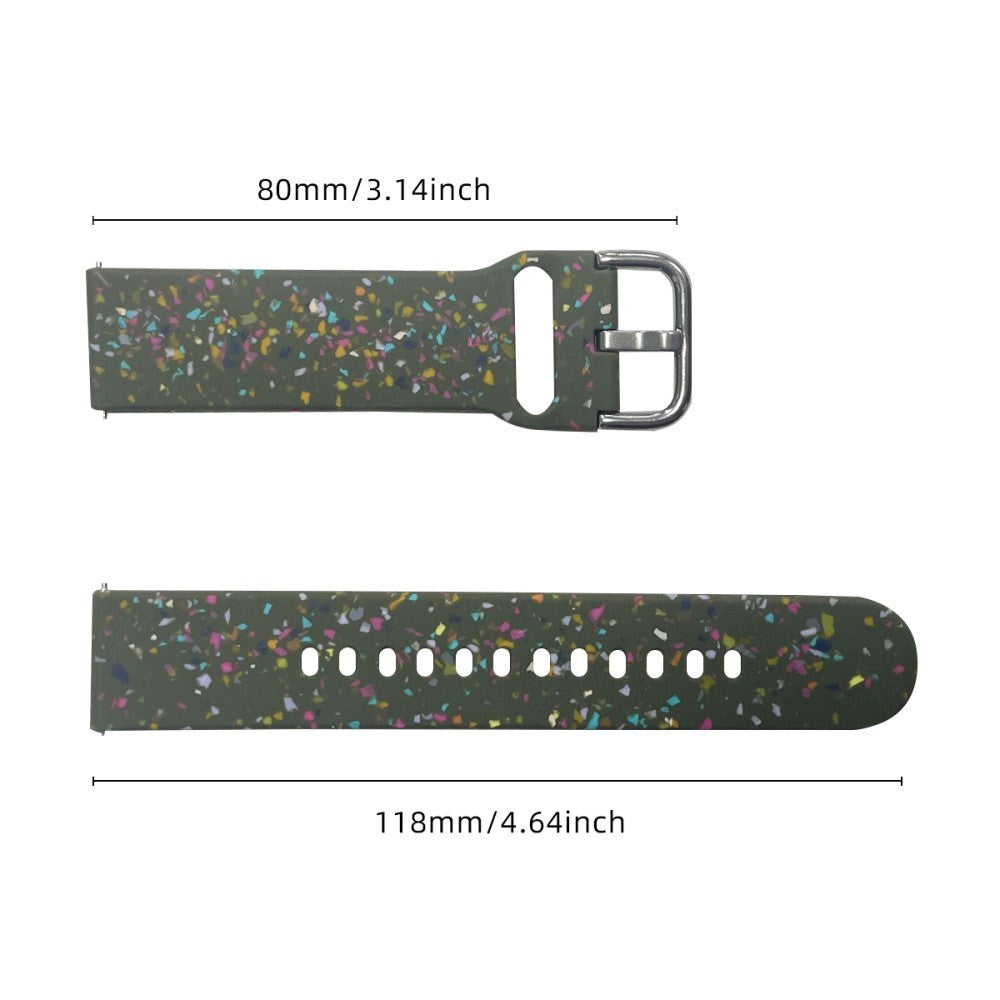 Smartwatch Silicone Universal Strap (22mm) w. Terrazzo Pattern - Green