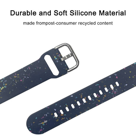 Smartwatch Silicone Universal Strap (22mm) w. Terrazzo Pattern - Dark Blue